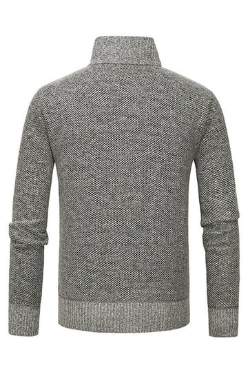 Abrigo holgado gris con cuello alto y cremallera para hombre